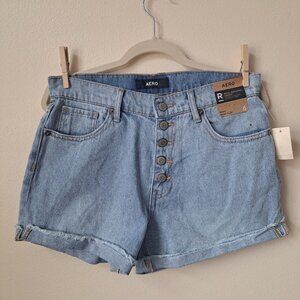 Aero Womens Denim Mom Shorts Size 6 New With Tags Cotton Shorts Rolled Fray Hem